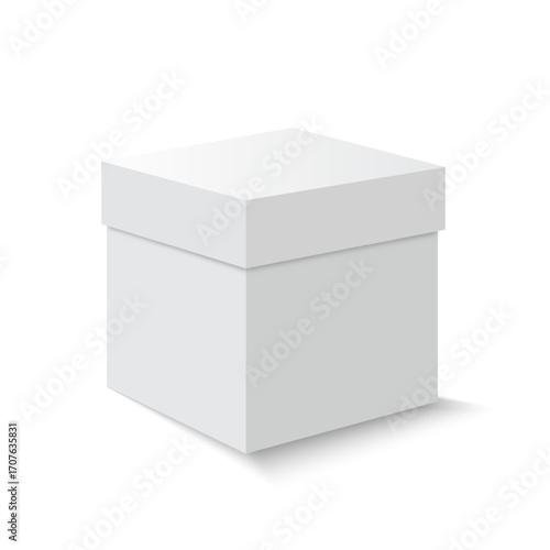 White square close box shape on white background, Vector illustration.
