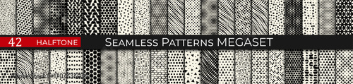 set of halftone geometric patterns, backgrounds for abstract art, business, collage