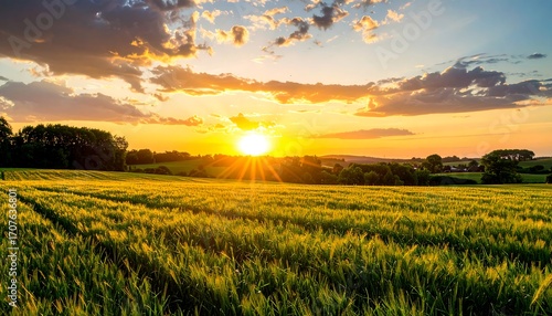 Golden sunset over a wheat field (1)