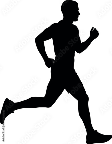 Vector art of silhouette of a man running transparent background
