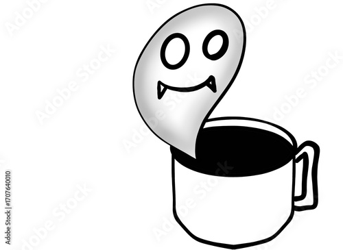 Illustration cartoon Halloween and caffein