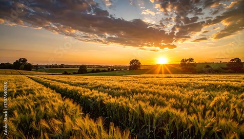 Golden sunset over a wheat field (4)