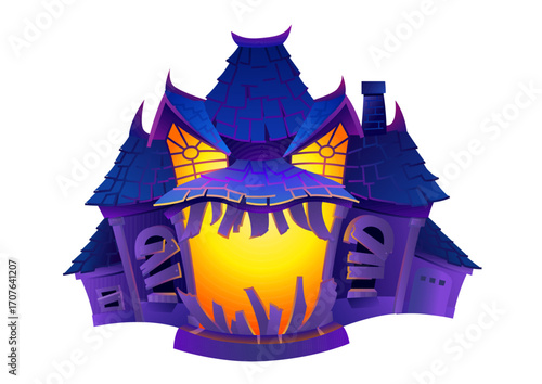Halloween spooky haunted house