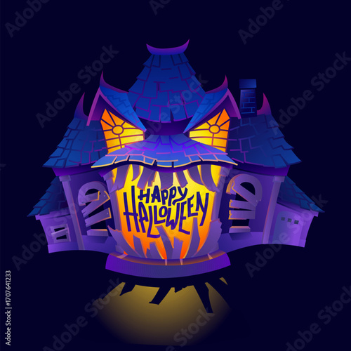 Halloween spooky haunted house