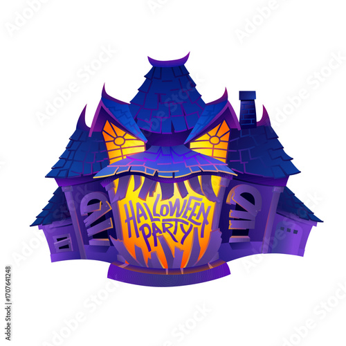 Halloween spooky haunted house