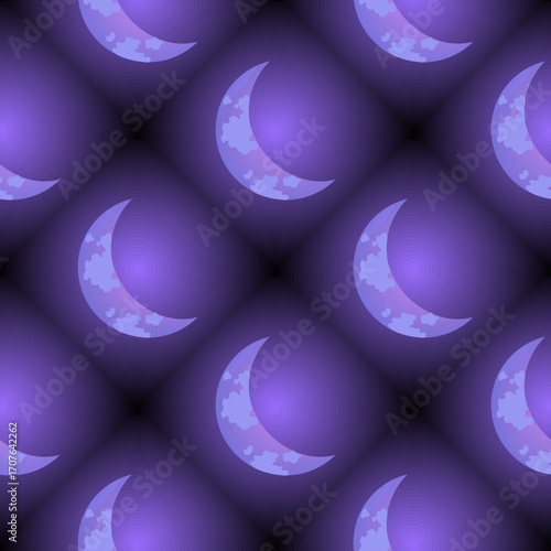 Pattern of a glowing crescent moon