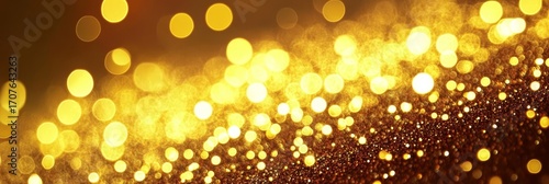 Stunning Golden Abstract Glowing Wallpaper with Blurry Warm Lights and Glittering Gold Colors
