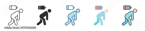Fatigue Icon Set Multiple Style Collection