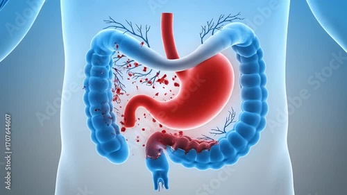 Stomach and Intestine Showing Internal Disease
