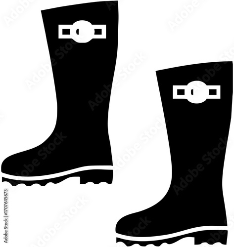 silhouette vector illustration leather boots for children and adults
