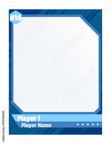 Game sports card template. Trading frame for football, basketball and hockey players. Vector illustration