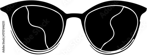 Vector illustration black sunglasses silhouette