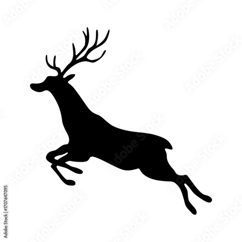 The Silhouette of a Leaping Deer Capturing its Dynamic Motion