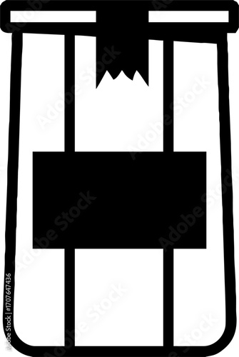 silhouette An illustration of an empty wooden easel with a blank canvas or a blackboard on a stand