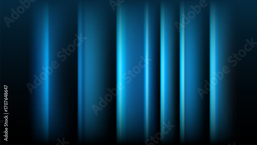 Abstract blue vertical light streaks create futuristic and dynamic background