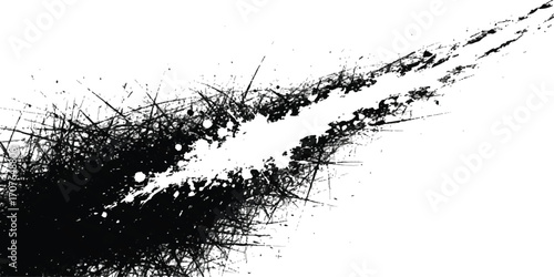 Abstract black and white background with scattered dots for graphic design purposes