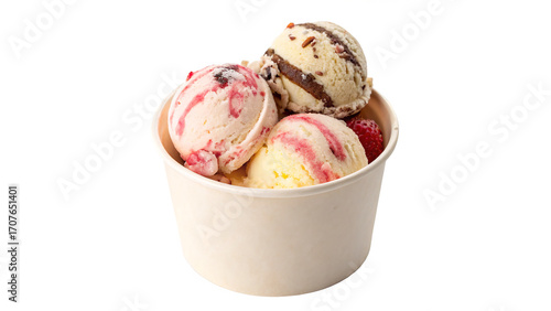 Foto ice cream balls in paper cup isolated on transparent background