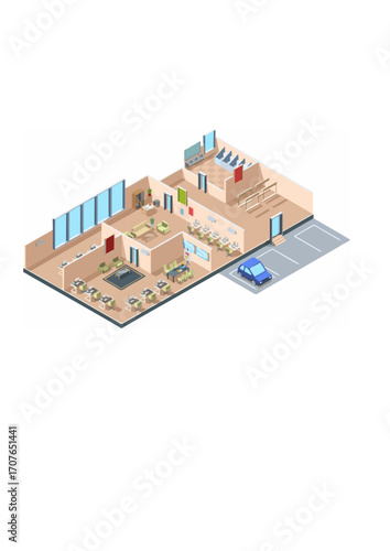Coworking zone startup loft modern open space Vector.ai