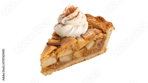 piece of tasty apple pie isolated on transparent background