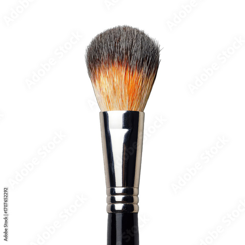 Close-up of a makeup brush head and handle