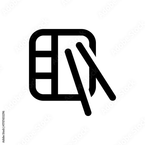 Illustration of a window cleaning icon with rounded edges and two wipers in a simple black and white design