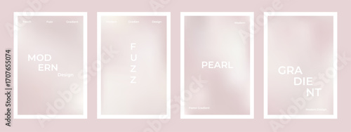 Pearl cream gradient background set. Simple beige silk soft poster. Modern visual project design for social media, idol poster, banner, flyer