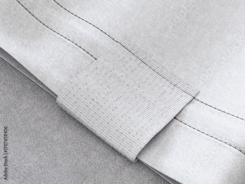 White Blank Woven Clothing Tag Label Mockup on T-Shirt 3D Rendering
