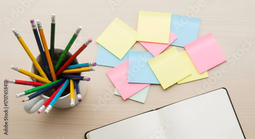 Desk supplies for planning and organization