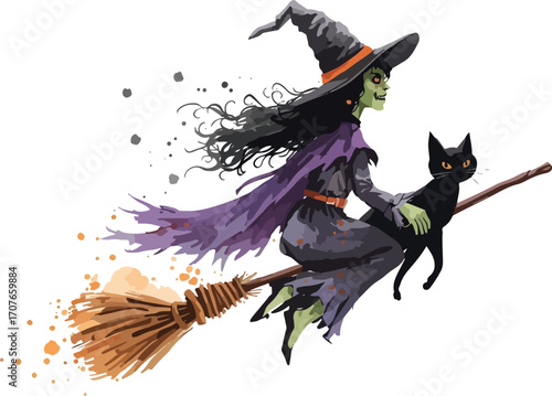 witch with a broom