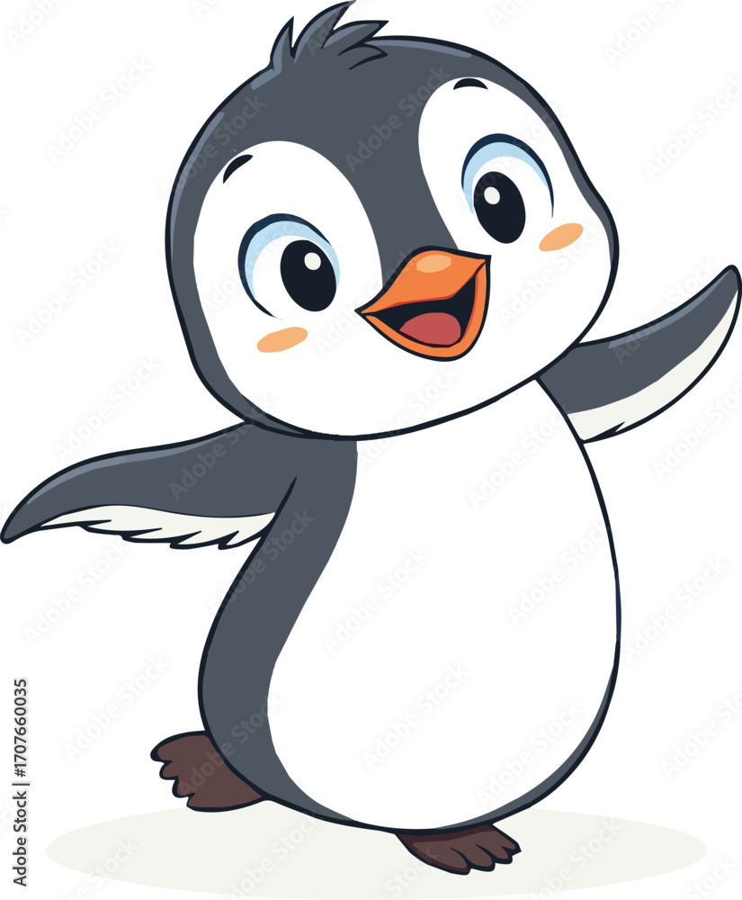 Fototapeta premium Cute baby Penguin Cartoon Character Illustration