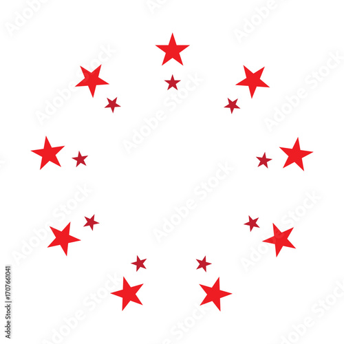 red star in circle icon on white background. flat style. red star in circle icon for your web site design, logo, app, UI. set of star circle symbol. red color wheel sign. 