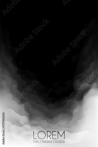White fog template on black background