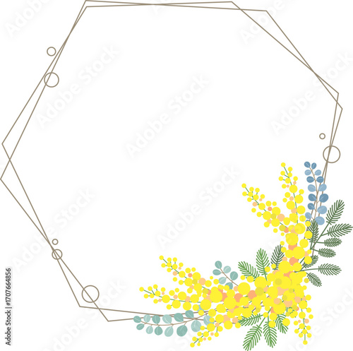 ミモザの花のベクター素材イラスト