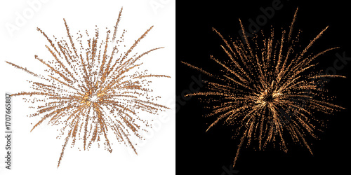 Festive fireworks on a transparent background. New Year's Eve, Christmas.
