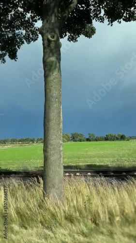 Road in the field captured in motion