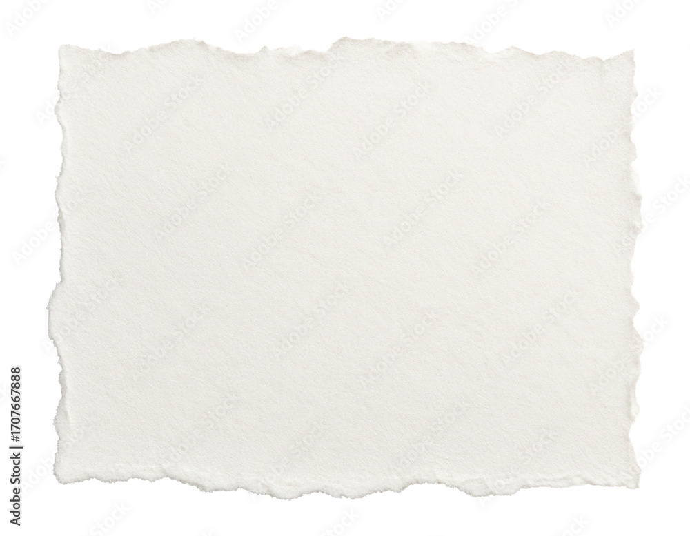 Fototapeta premium Torn piece of white paper with uneven edges