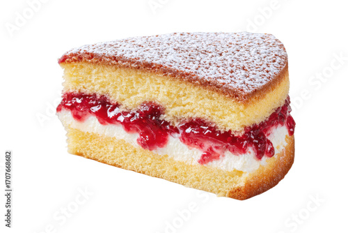 Victoria Sponge cake slice transparent PNG, isolated background