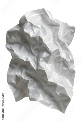 Crumpled piece of glossy brochure paper