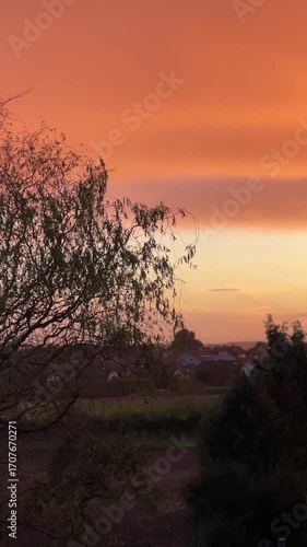 Rainy sunset
