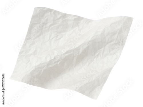 Wrinkled piece of white tracing paper