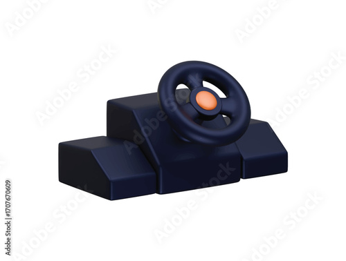 game steering wheel icon 3d illustration render