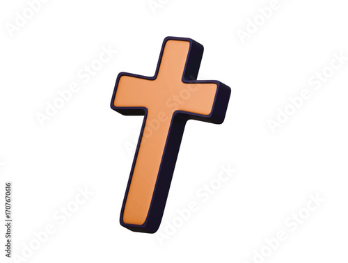halloween cross icon 3d illustration render