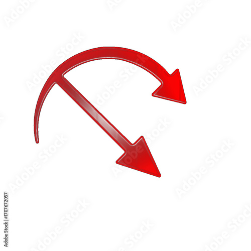red arrow on white background