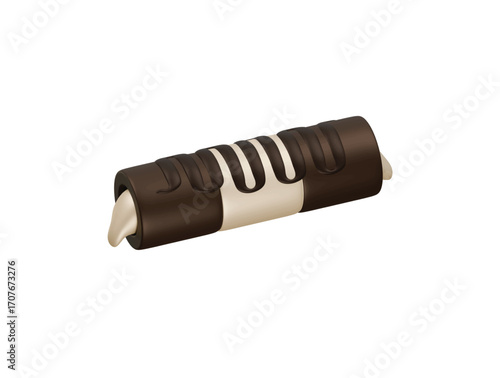 choco roll icon 3d illustration render