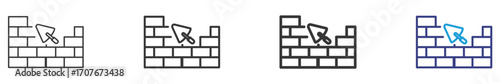 Brickwall Set Illustration with Outline Style Variation Vectors