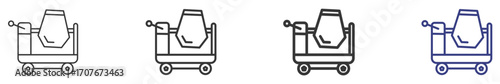 Mixer Truck Set Illustration with Outline Style Variation Vectors