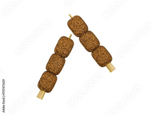sate ayam icon 3d illustration render