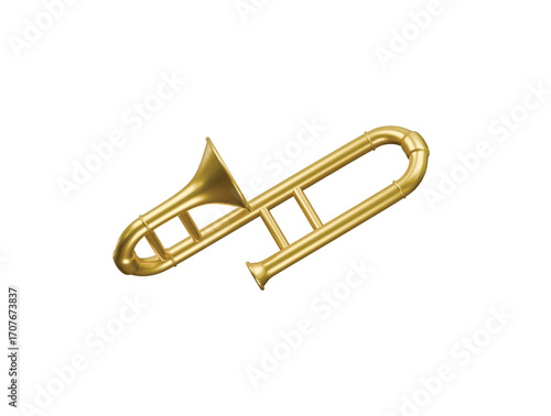 trombone icon 3d illustration render