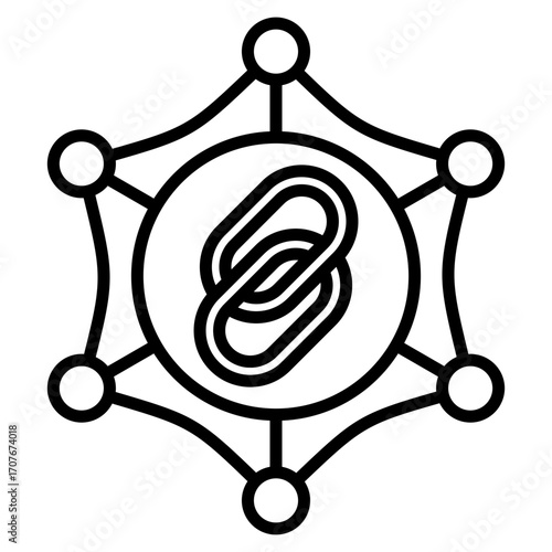 Link Building line icon