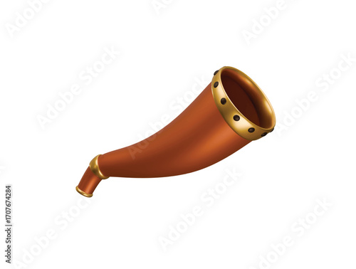 bull horn icon 3d illustration render